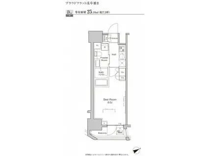 プラウドフラット浅草橋Ⅱ(1K/8階)の間取り写真