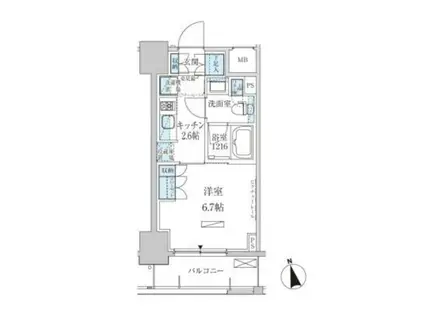 パークアクシス東上野(1K/11階)の間取り写真