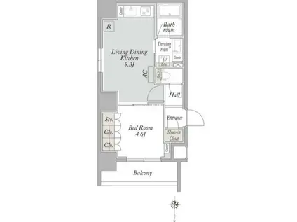 ラクラス浅草(1LDK/7階)の間取り写真