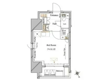 ブランシエスタ浅草蔵前(ワンルーム/4階)の間取り写真