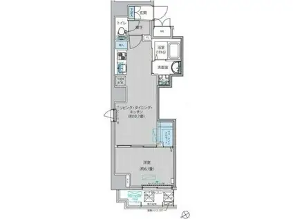 トモヤレジデンス蔵前(1LDK/3階)の間取り写真
