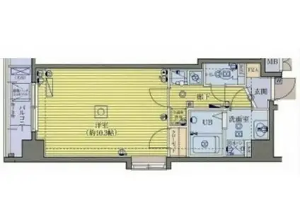 ガーラ元浅草(1K/6階)の間取り写真