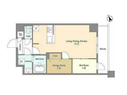 アルファコート曳舟2(1SLDK/5階)の間取り写真