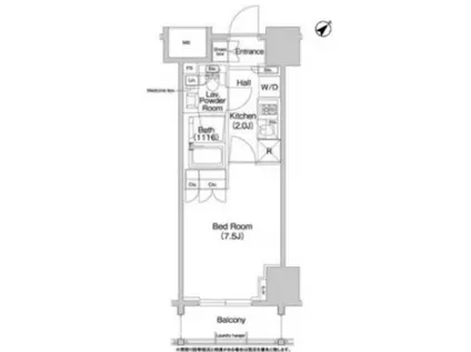 コンフォリア浅草橋(1K/11階)の間取り写真