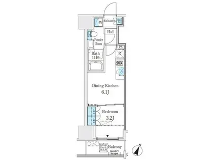 GLACIER神保町(1DK/8階)の間取り写真