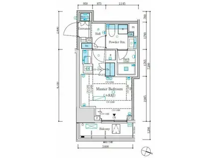 パークリュクス神田(ワンルーム/7階)の間取り写真