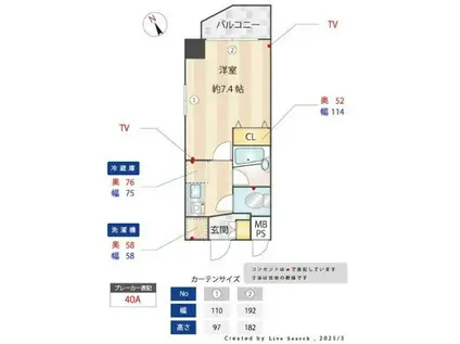 メインステージ秋葉原駅前(1K/5階)の間取り写真