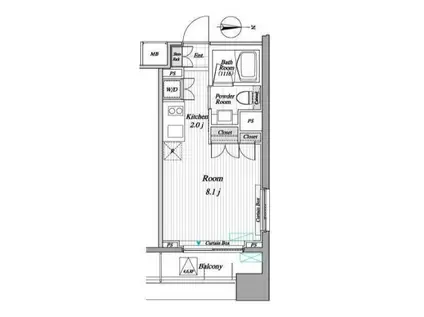 レジディア錦糸町Ⅱ(ワンルーム/3階)の間取り写真