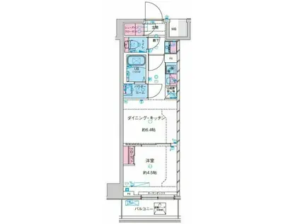 ジェノヴィア鐘ヶ淵(1DK/5階)の間取り写真