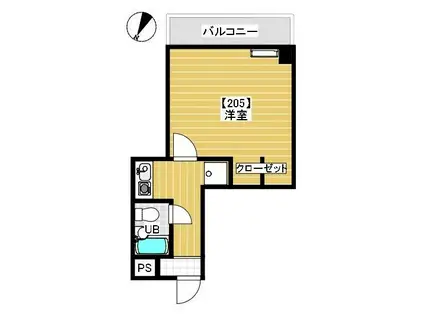 ニッケンコーポA(1K/2階)の間取り写真