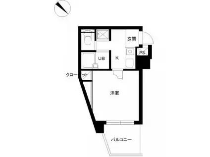 スカイコート文京白山(1K/2階)の間取り写真