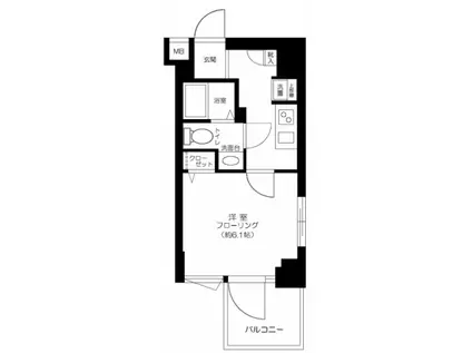 COLORS MINOWA(1K/2階)の間取り写真