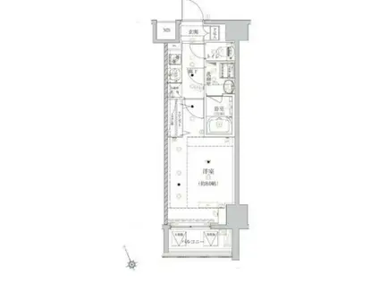 ベルシード上野松が谷(1K/8階)の間取り写真