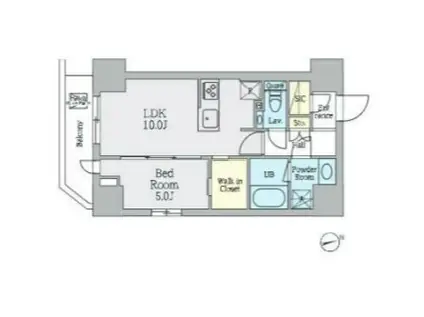 クレストコート上野(1LDK/5階)の間取り写真