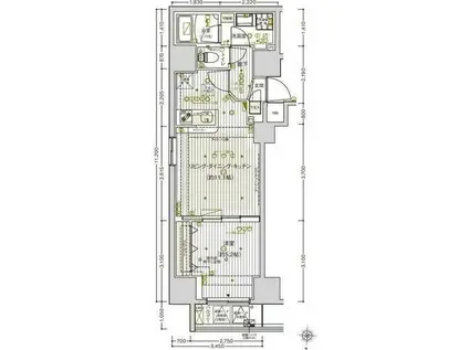 ヴァレッシア上野ノース CITY(1LDK/5階)の間取り写真