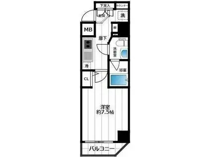 イアース三ノ輪(1K/9階)の間取り写真