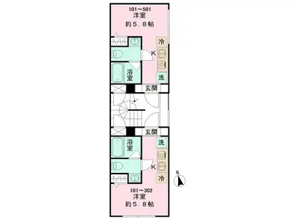 GRACIA MINOWA(ワンルーム/1階)の間取り写真