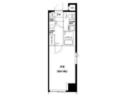 グランフォース本所吾妻橋(1K/9階)の間取り写真