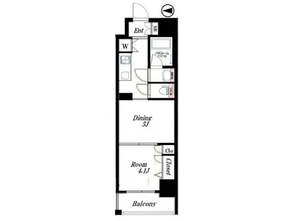 日神デュオステージ両国(1DK/4階)の間取り写真