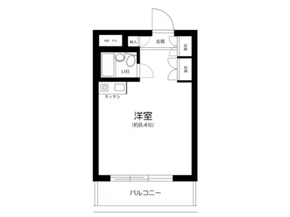 ダイアパレス上野(ワンルーム/3階)の間取り写真