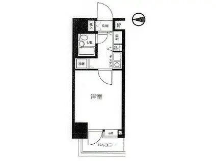 浅草スカイレジテル(1K/5階)の間取り写真