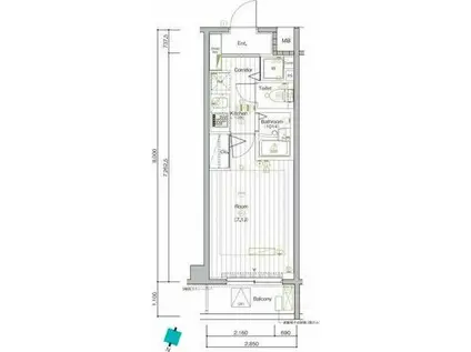 SYNEX HON-KOMAGOME(1K/1階)の間取り写真