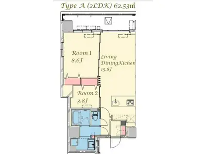 スプランディッド上野ノース(2LDK/4階)の間取り写真
