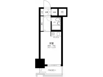 パレドール文京メトロプラザ1(ワンルーム/5階)の間取り写真