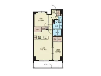 スプランディッド西日暮里(2LDK/11階)の間取り写真