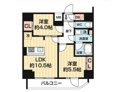 ARCOBALENO MINAMISENJU(2LDK/13階)の間取り写真