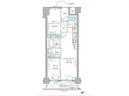 パークアクシス文京本郷(2LDK/4階)の間取り写真
