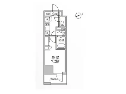 レジディア新御徒町2(1K/5階)の間取り写真