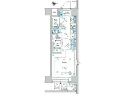 エストゥルース両国Ⅱ(1K/5階)の間取り写真