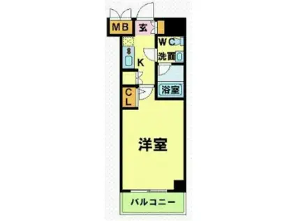 メインステージ錦糸町(1K/6階)の間取り写真