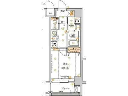 ハーモニーレジデンス東京イーストコア002(1K/5階)の間取り写真