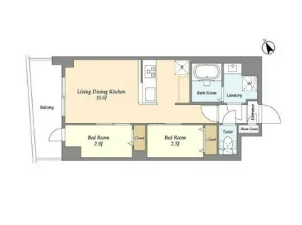 アルファコート曳舟2(2LDK/7階)の間取り写真