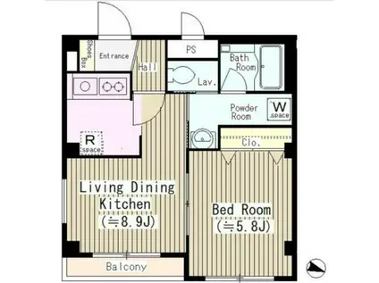 グリエラ町屋(1LDK/2階)の間取り写真