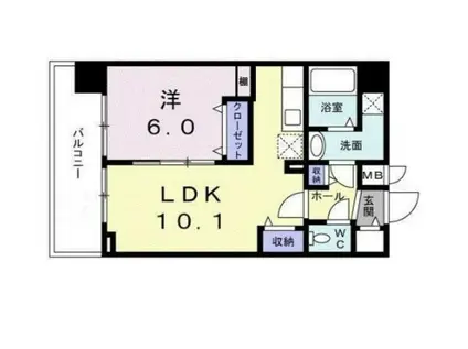 グランツ スエヒロ(1LDK/7階)の間取り写真