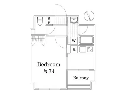 プレール・ドゥーク上野ノース(1K/7階)の間取り写真