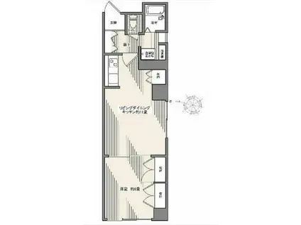 ダイヤビル(1LDK/10階)の間取り写真
