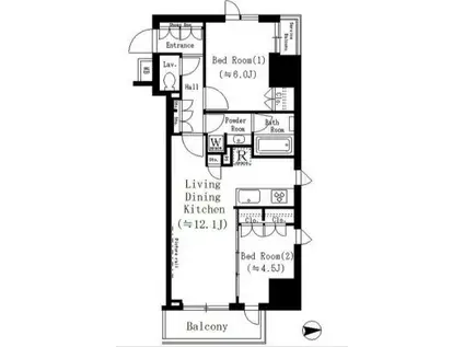ルフォンプログレ文京湯島(2LDK/4階)の間取り写真