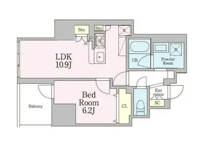 シュトラーレ本駒込(1LDK/10階)の間取り写真