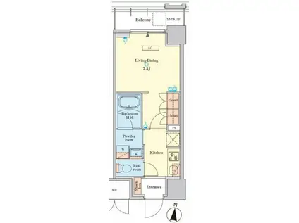 RJRプレシア菊川駅前(1K/9階)の間取り写真