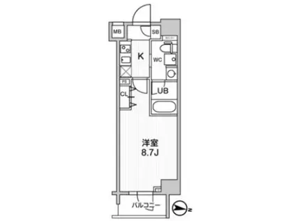 ジェノヴィア三ノ輪スカイガーデン(1K/2階)の間取り写真