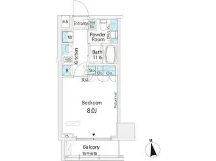 BELLE VUE 浅草橋(1K/3階)の間取り写真