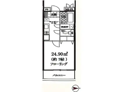 本郷SSレジデンス(1K/4階)の間取り写真