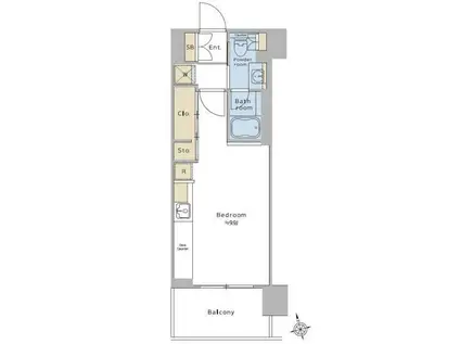 BRILLIA IST 浅草橋(ワンルーム/11階)の間取り写真