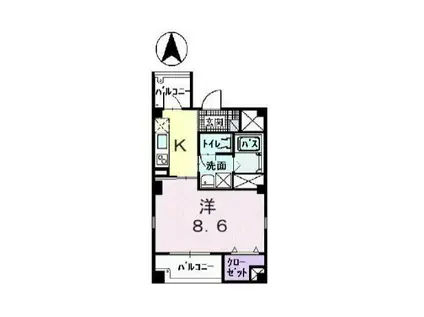 ステュディオ入江(1K/2階)の間取り写真