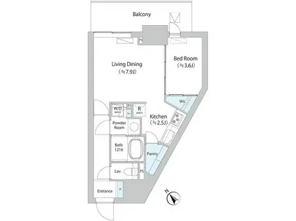 ボヌール小石川α(1LDK/4階)の間取り写真