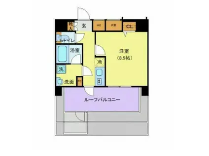 ジェノヴィア上野2スカイガーデン(1K/11階)の間取り写真